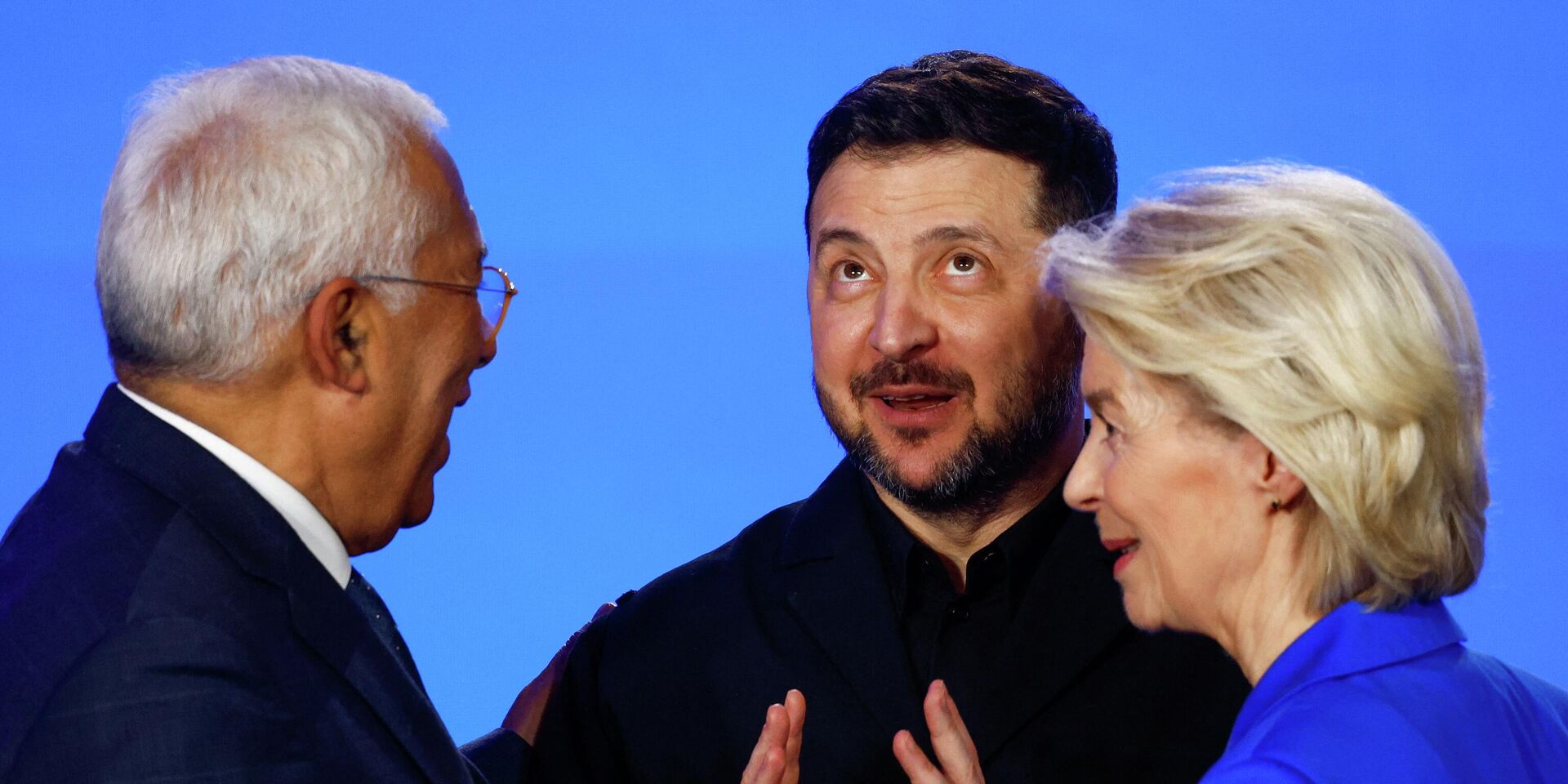 Президент Европейского совета Антонио Коста, Владимир Зеленский и президент Европейской комиссии Урсула фон дер Ляйен - ИноСМИ, 1920, 16.03.2026