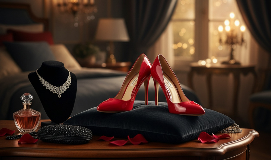 Красные туфли на каблуке становятся новым трендом для вечерних образов