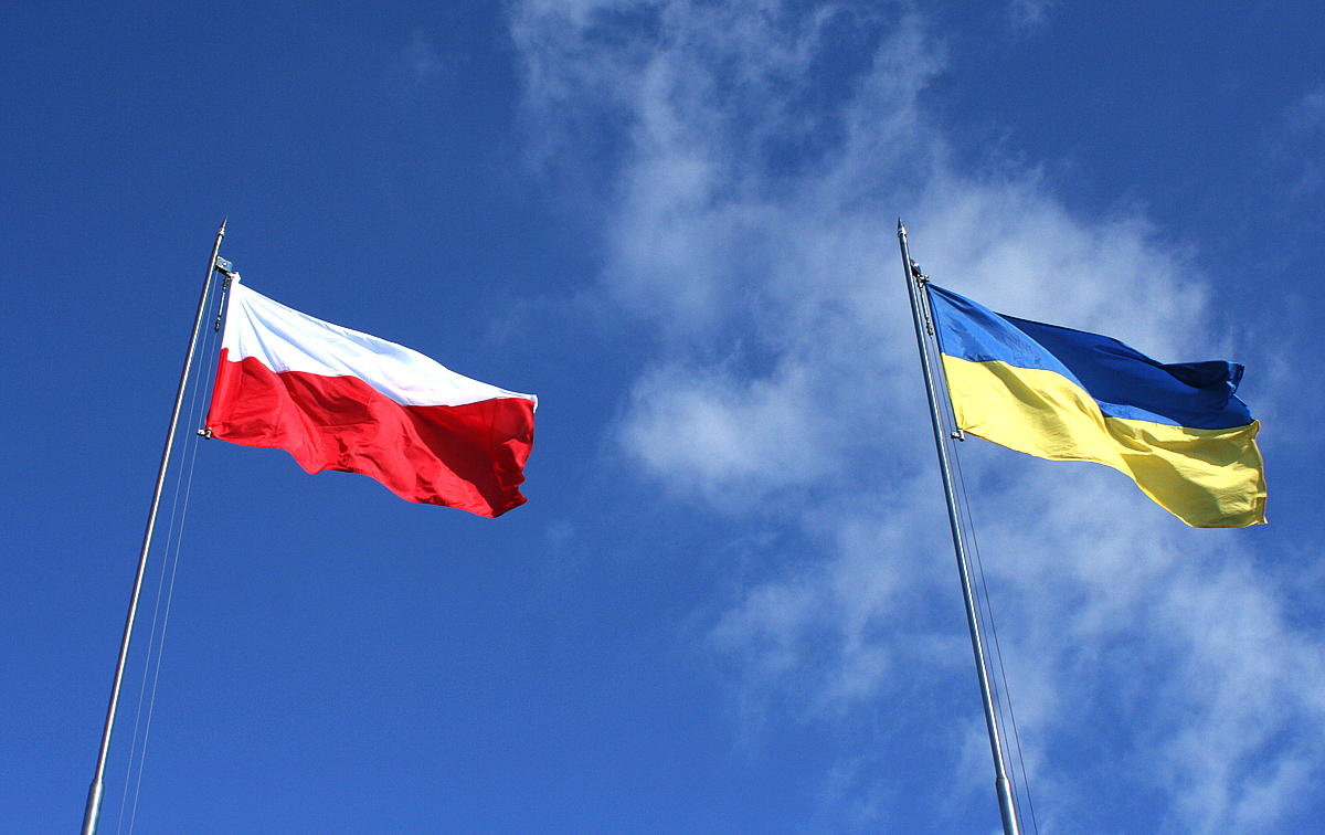Украина, Польша, флаги стран