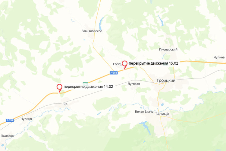 Трасса екатеринбург тюмень карта