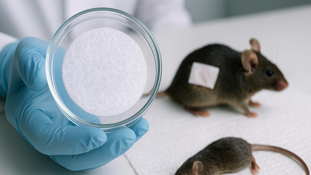 Полимерная повязка на мыши