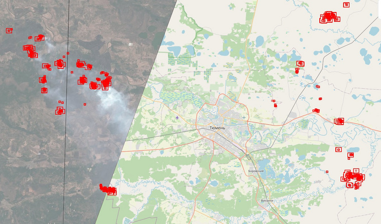 Карта лесных пожаров тюмень