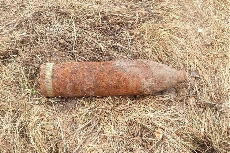 В Петергофе взрывотехники ОМОН обследовали боеприпас времён войны