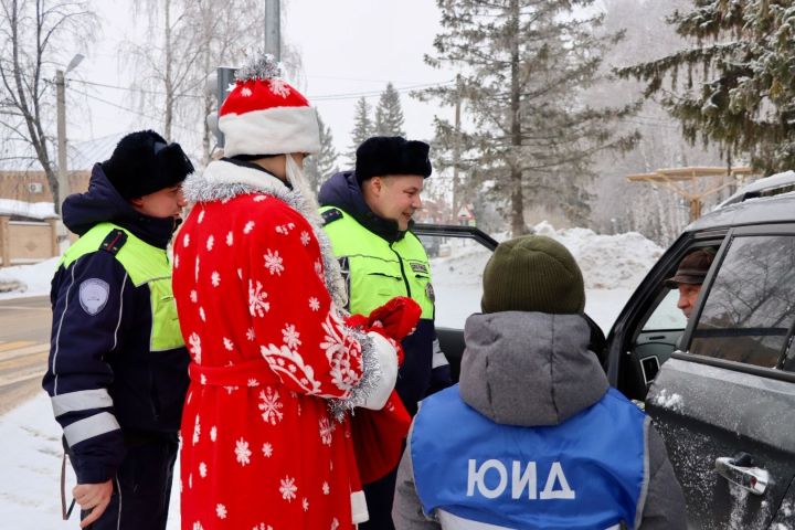 В Тетюшах прошла акция «Дед Мороз - за безопасность на дороге»