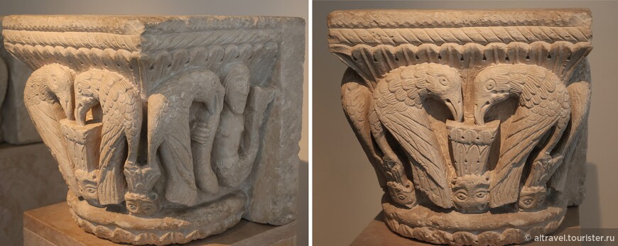 Романские капители 12-го века. Фото сделаны в национальном музее Мачадо де Кастро в Коимбре.