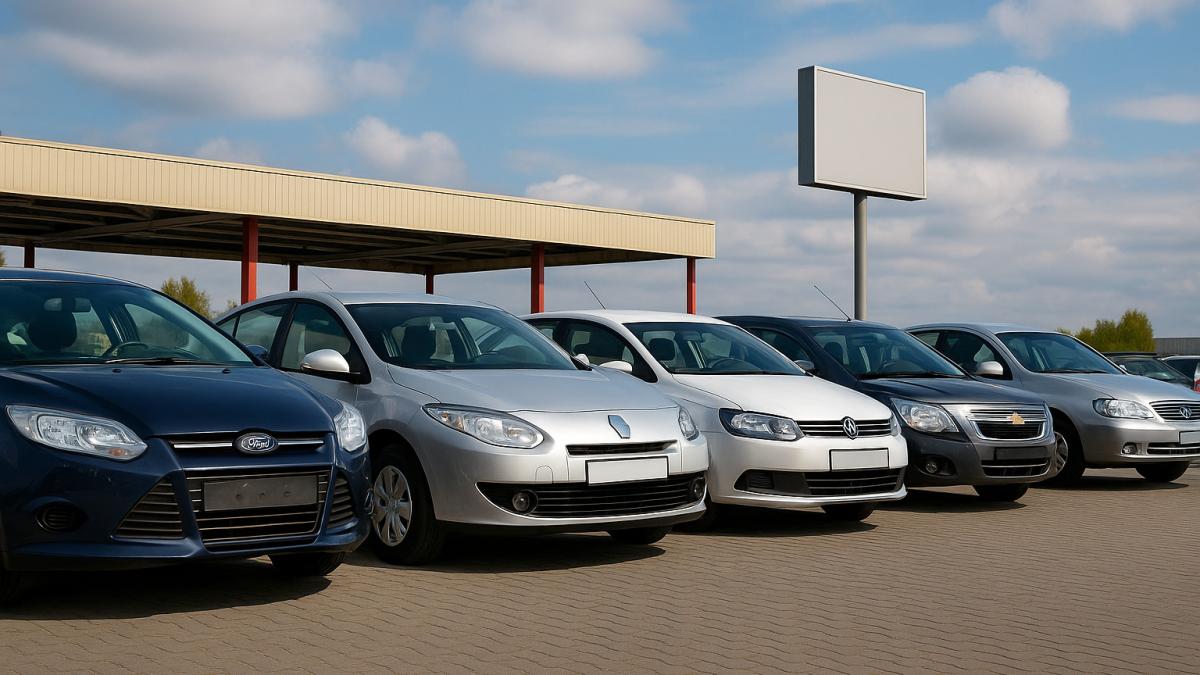 стоянка с подержанными машинами