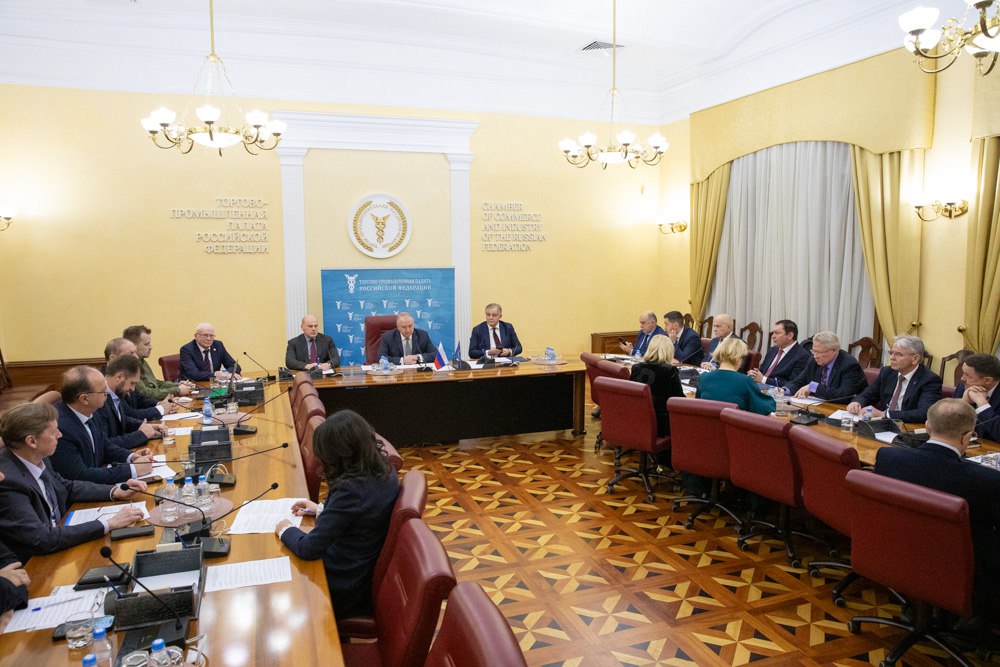 Совещание президента ТПП РФ С. Катырина с руководителями ТПП, на базе которых открыты отделения МКАС при ТПП РФ
