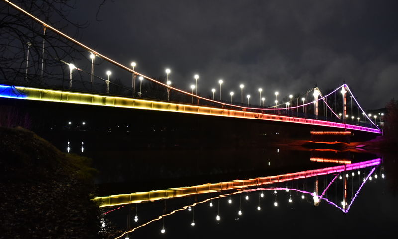 ​Подсветку Даманского моста в Ярославле включили на постоянной основе