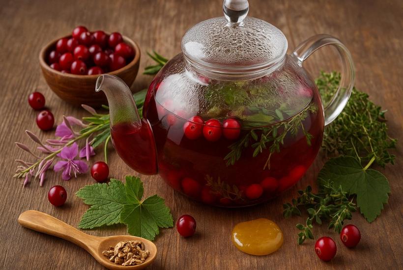 Чай с клюквой и корнем дягиля