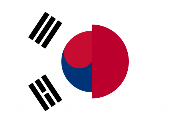 Флаги Южной Кореи и Японии