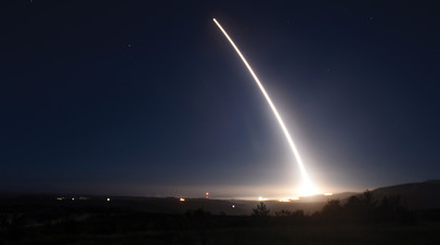Испытательный запуск американской межконтинентальной баллистической ракеты Minuteman
