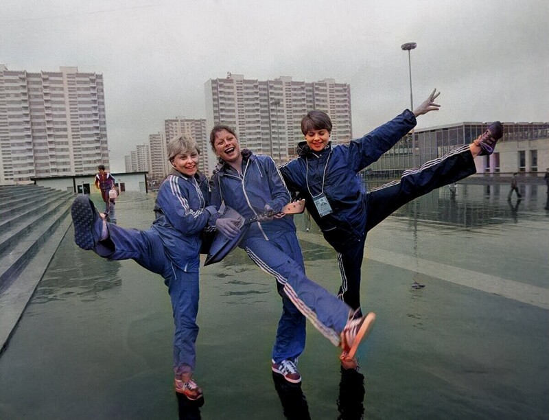 Британские гимнастки в Олимпийской деревне, 1980 год.