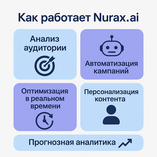 Как работает AI-платформа Nurax: автоматизация маркетинга, анализ аудитории, персонализация контента, оптимизация рекламных кампаний в реальном времени, прогнозная аналитика для бизнеса
