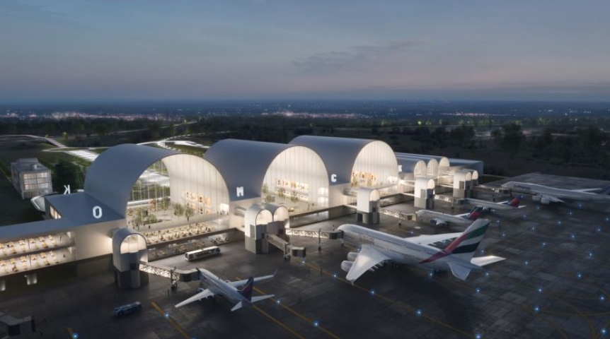 Проект аэропорта Омск-Федоровка с арками и подсветкой потолка выполнит компания из Санкт-Петербурга