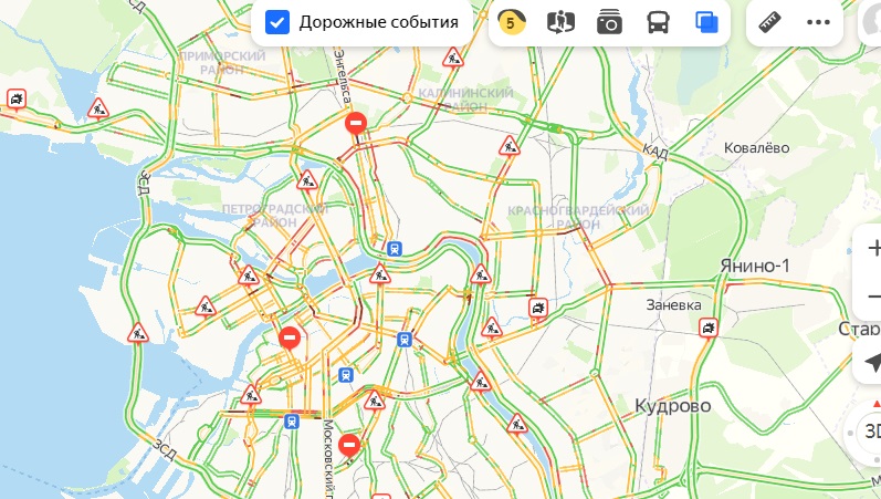 Пробки на дорогах спб в реальном времени карта онлайн бесплатно без регистрации смотреть