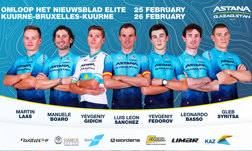 «Астана» объявила состав команды на две однодневные гонки в Бельгии