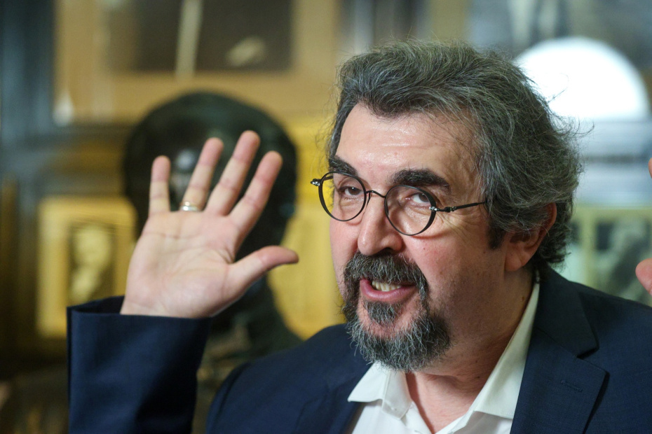 Игорь Золотовицкий во время сбора труппы МХТ им. Чехова, 2023 год