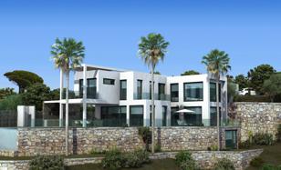 Современная дизайнерская трехуровневая вилла с бассейном и видом на море, Вальтокадо, Михас, Испания за 1 424 000 €