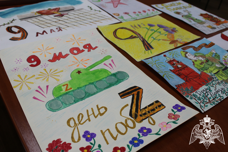 В Управлении Росгвардии по Вологодской области подведены итоги конкурса детского рисунка, посвященного Дню Победы