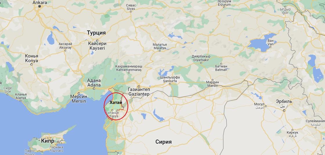 Город хатай в турции в карте