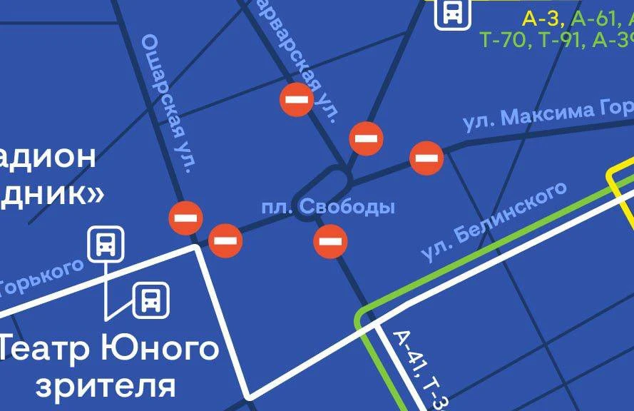 Карта с движением по улицам