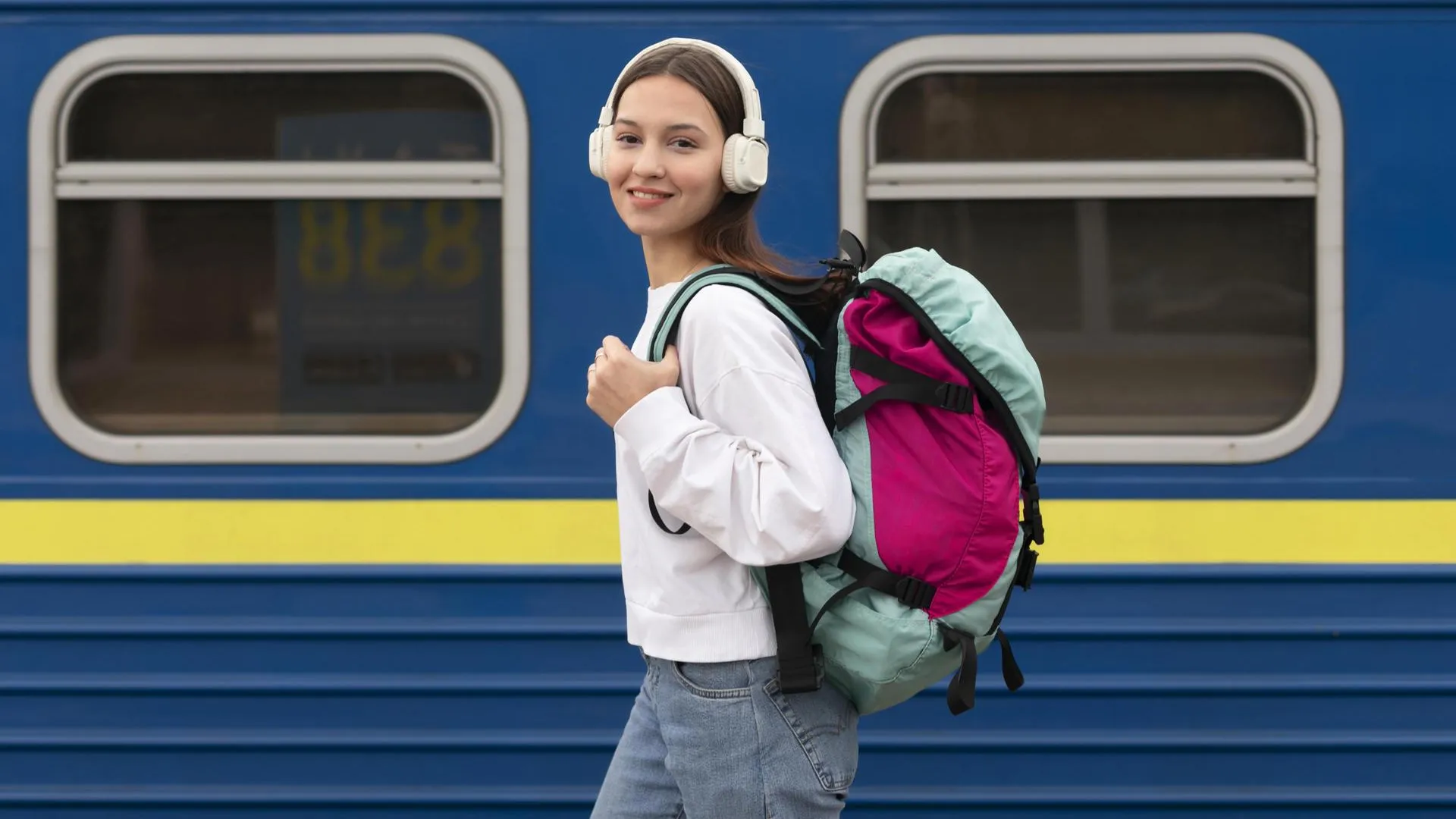 Девочек подростков в поезде. Девочки-подростки в поезде. Девочка 7 лет на вокзале улыбается. The listening station