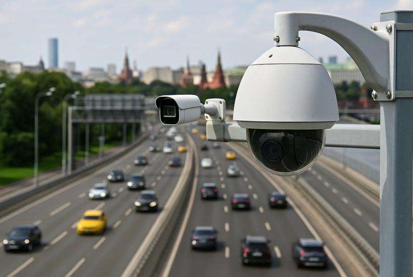 Умные камеры над дорогой в Москве