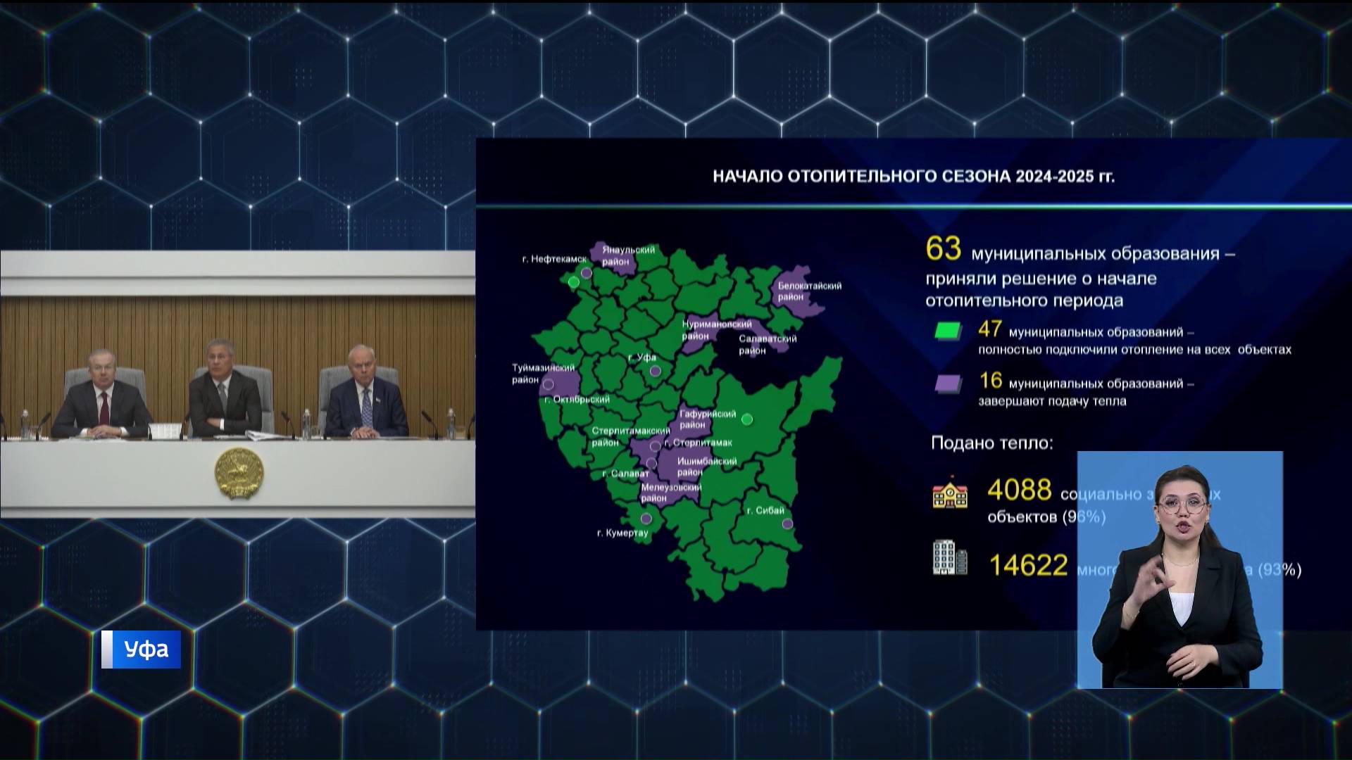 Радий Хабиров отметил, что в многоквартирных домах Башкирии включили отопление