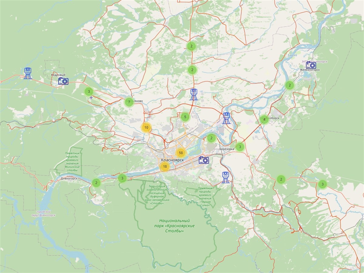 Карта камер онлайн красноярска