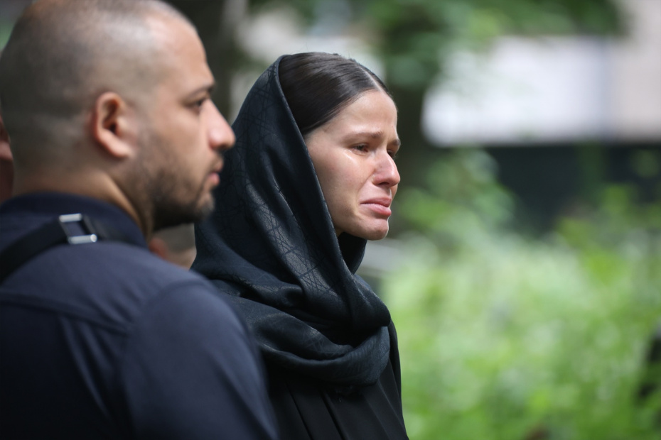 Полина Копылова на церемонии прощания перед похоронами бывшего министра транспорта РФ Романа Старовойта