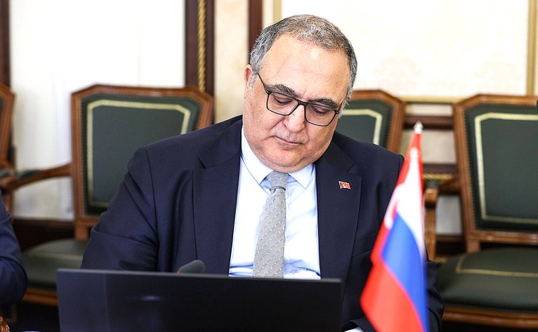 Встреча сенаторов РФ с депутатом Великого национального собрания Турции, председателем группы дружбы с Россией Великого национального собрания Турции Муратом Байбатуром