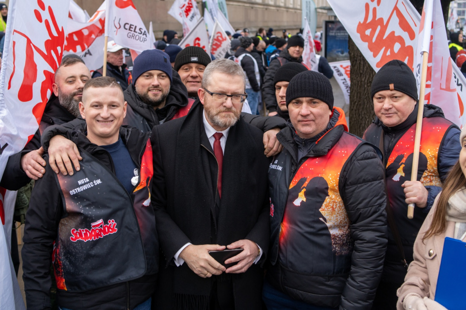 Гжегож Браун во время демонстрации