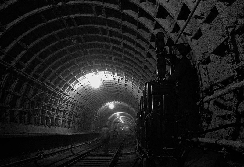 Тоннель московской подземки в 1936 году