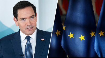 Госсекретарь США Марко Рубио / Флаг ЕС