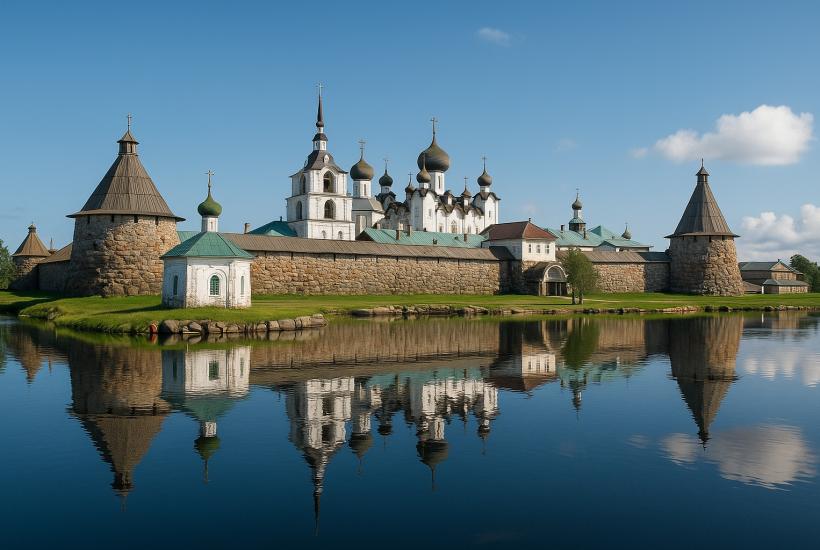 Соловецкий монастырь на берегу Белого моря