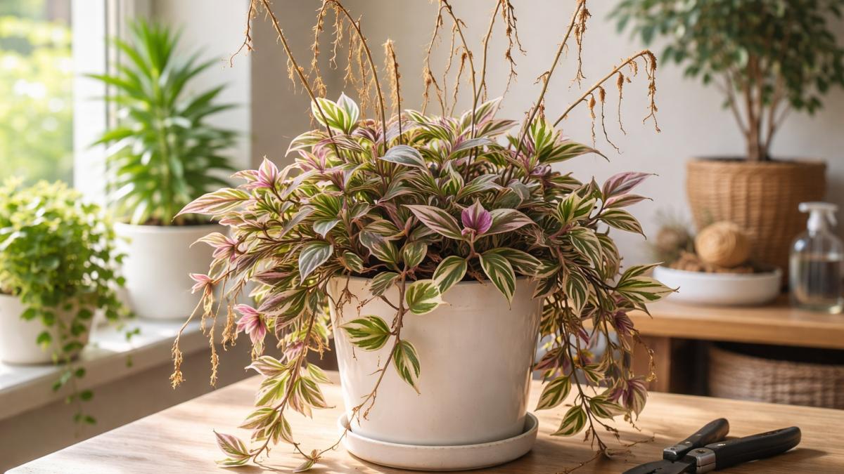 Засохшие верхушки традесканции