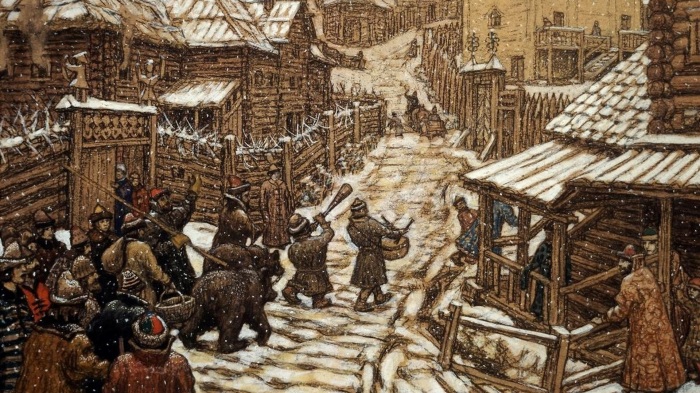 «Медведчики (развлечение). Старая Москва». А. Васнецов. /Фото: storage.myseldon.com