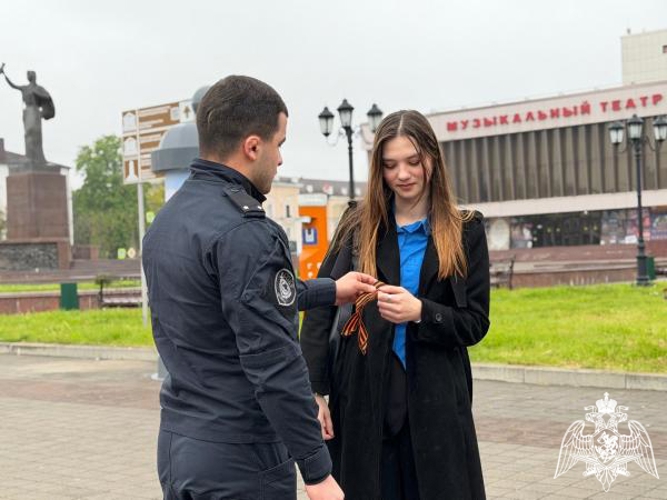 Росгвардейцы рассказали о значении Георгиевской ленты жителям Кабардино-Балкарии