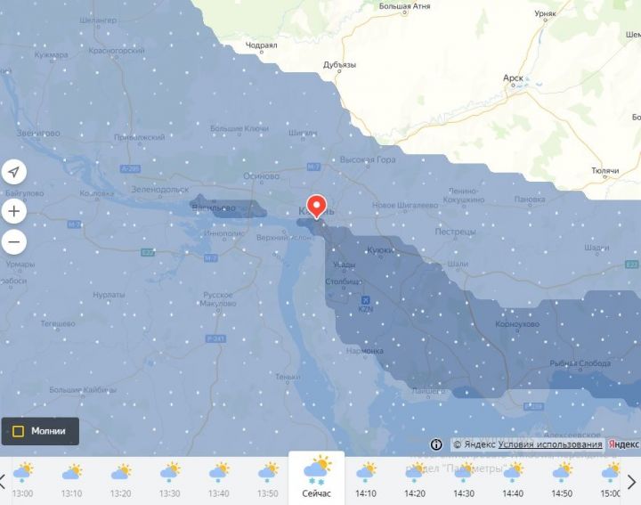 Карта осадков казань сегодня