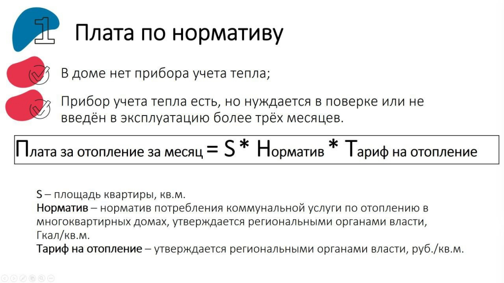 В квитанциях есть вся необходимая информация для того, чтобы самостоятельно посчитать ежемесячную сумму платежа: площадь квартиры, норматив, тариф на отопление