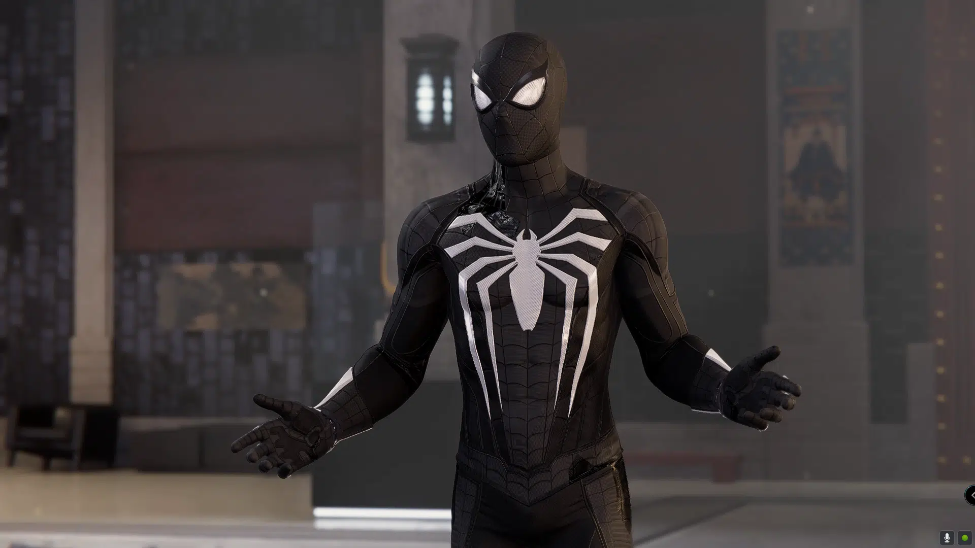 Человек паук игры черном костюме. Spider man ps4 Black Suit. Человек паук ps4 черный костюм. Spider man Remastered костюмы. Spider-man: Remastered черный.