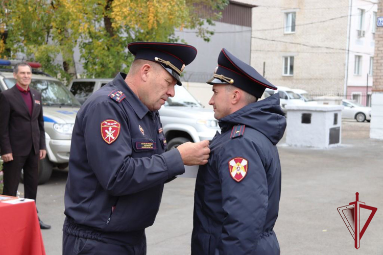 Торжественное построение личного состава прошло в Управлении Росгвардии по Забайкальскому краю 