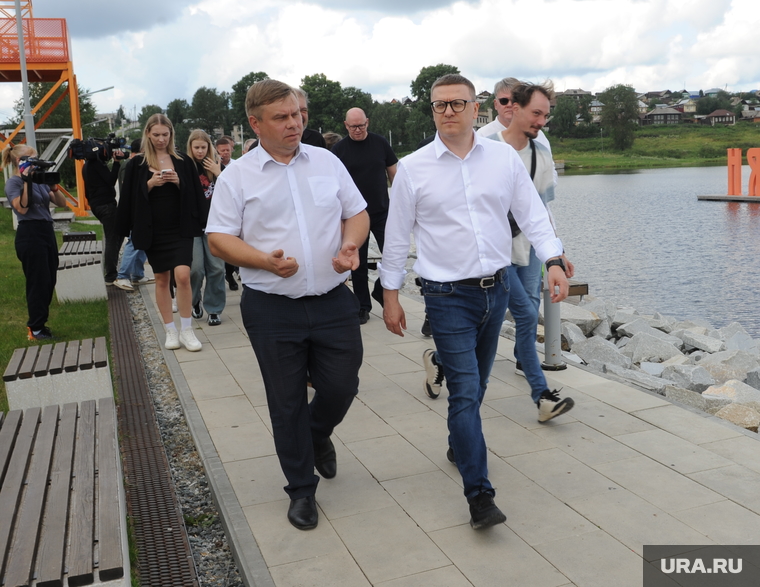 Алексей Текслер на осмотре набережной реки Нязя. Нязепетровск, текслер алексей, река нязя, набережная нязи