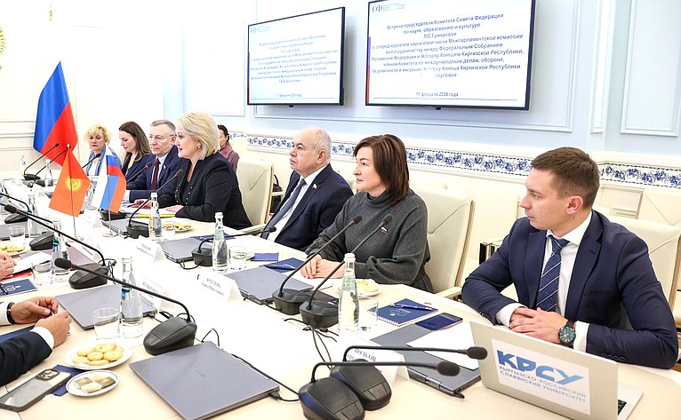 Встреча председателя Комитета СФ по науке, образованию и культуре Лилии Гумеровой с председателем Комитета по труду, здравоохранению, делам женщин и социальным вопросам Жогорку Кенеша Киргизской Республики