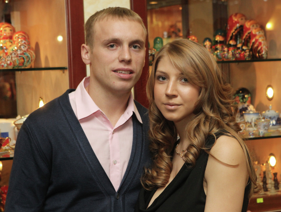 Денис Глушаков с супругой Дарьей, 2011 год