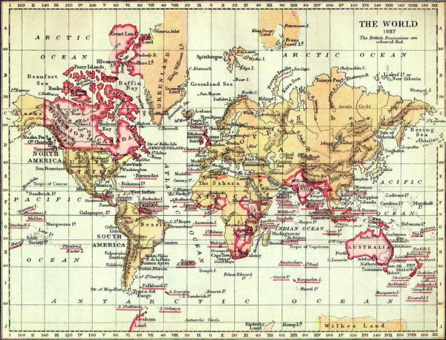 Карта Британской империи. 1897