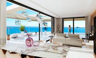 Двухкомнатная квартира с видом на море в закрытой резиденции, в 100 метрах от пляжа, Бенидорм, Испания за 415 000 €