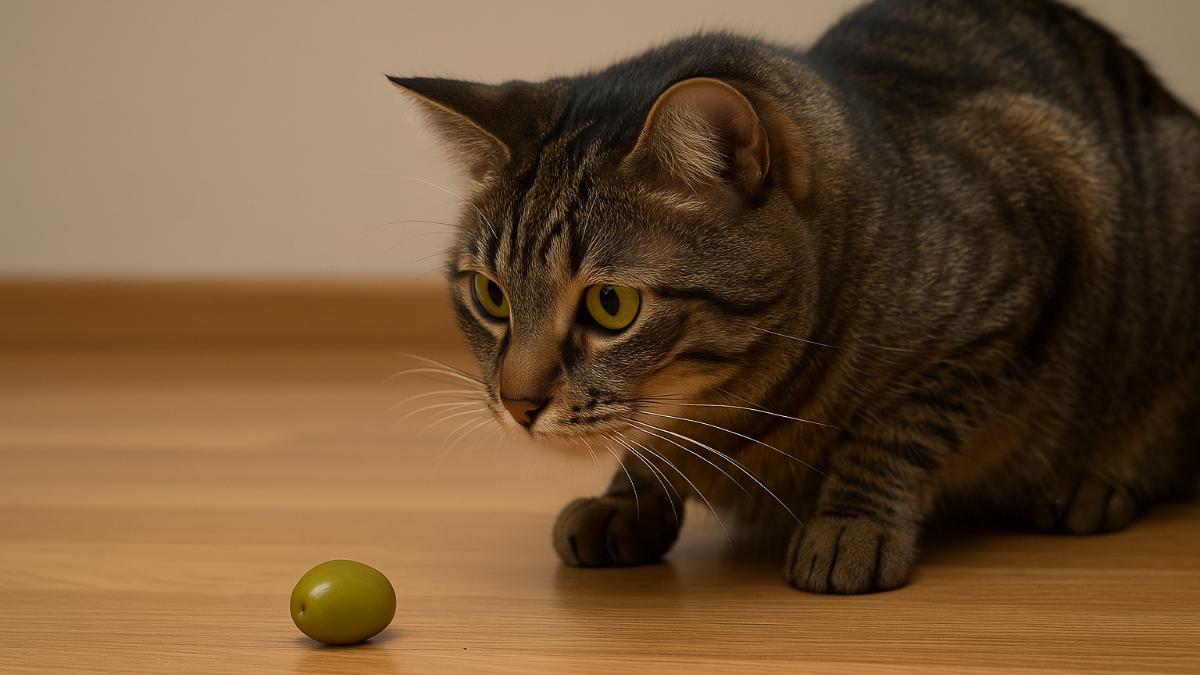 кошка и оливка