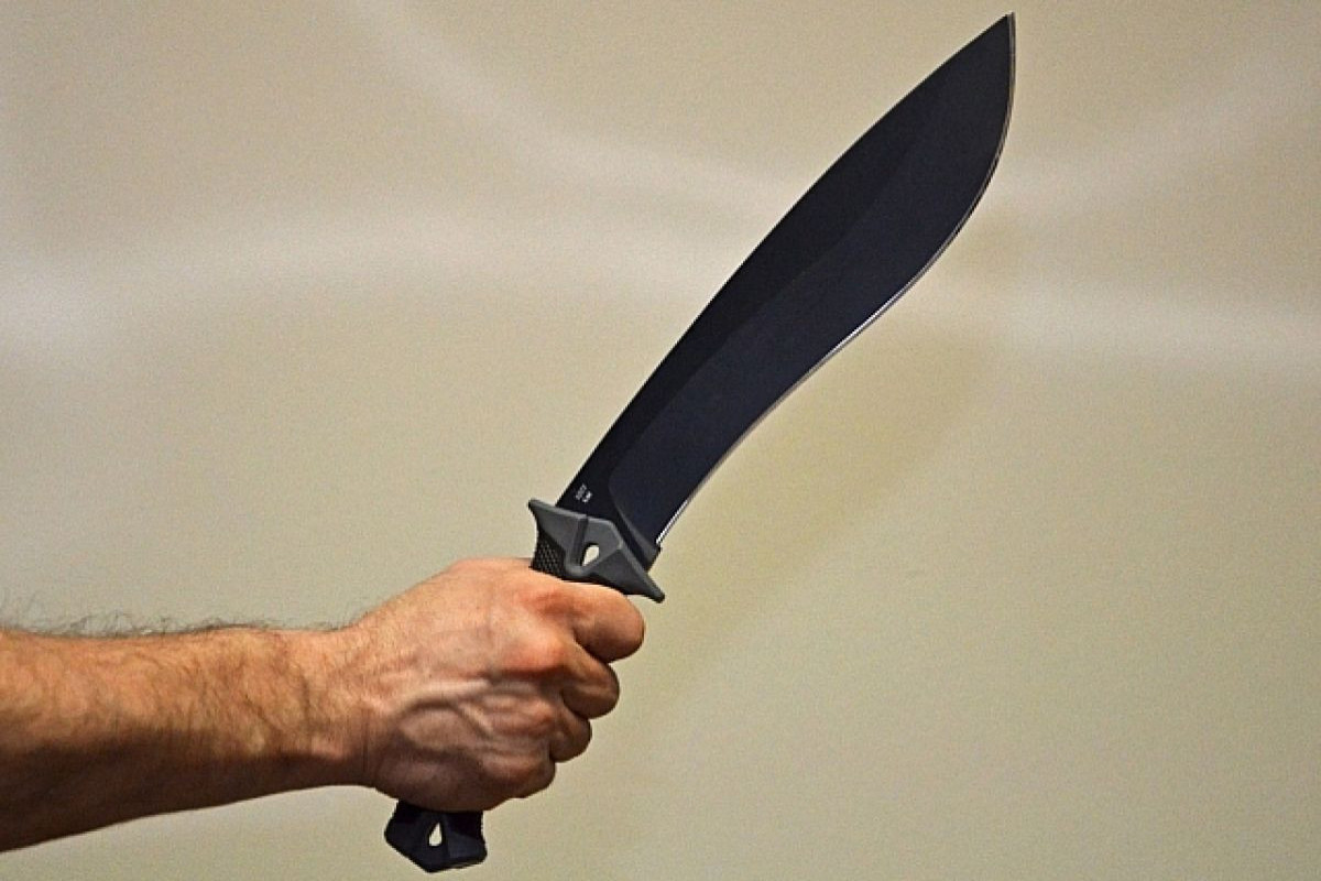 Огромный нож в руке. Мачете в руке. Мужчина с мачете. Дэнни трехо. Кукри кремень.