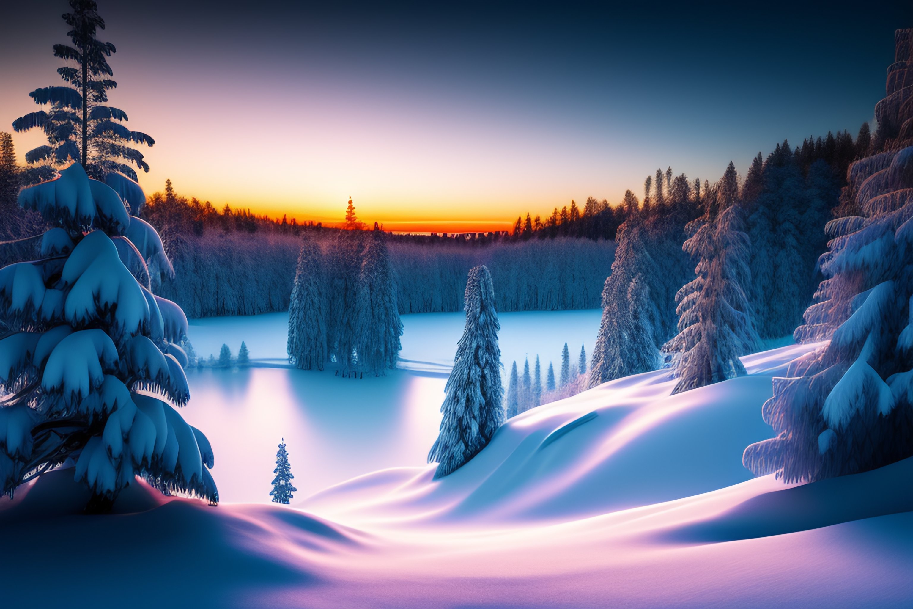 Зимний закат. Очень красивые зимние пейзажи. Зима ночь. Зима снег. Тепло холодной ночи 2023